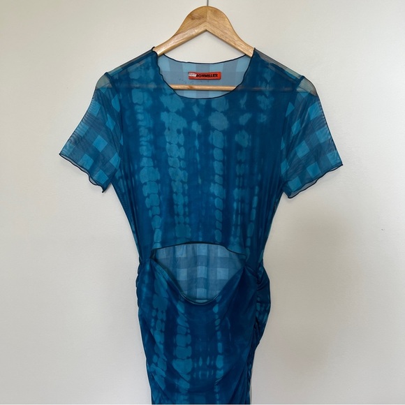 Simon Miller Leo Mesh Blue Midi Dress Size M - Picture 4 of 7